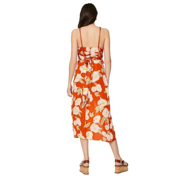 CAROLINA K Luz Dress in Orange Small Womens Floral Maxi Long - Picture 3 of 14